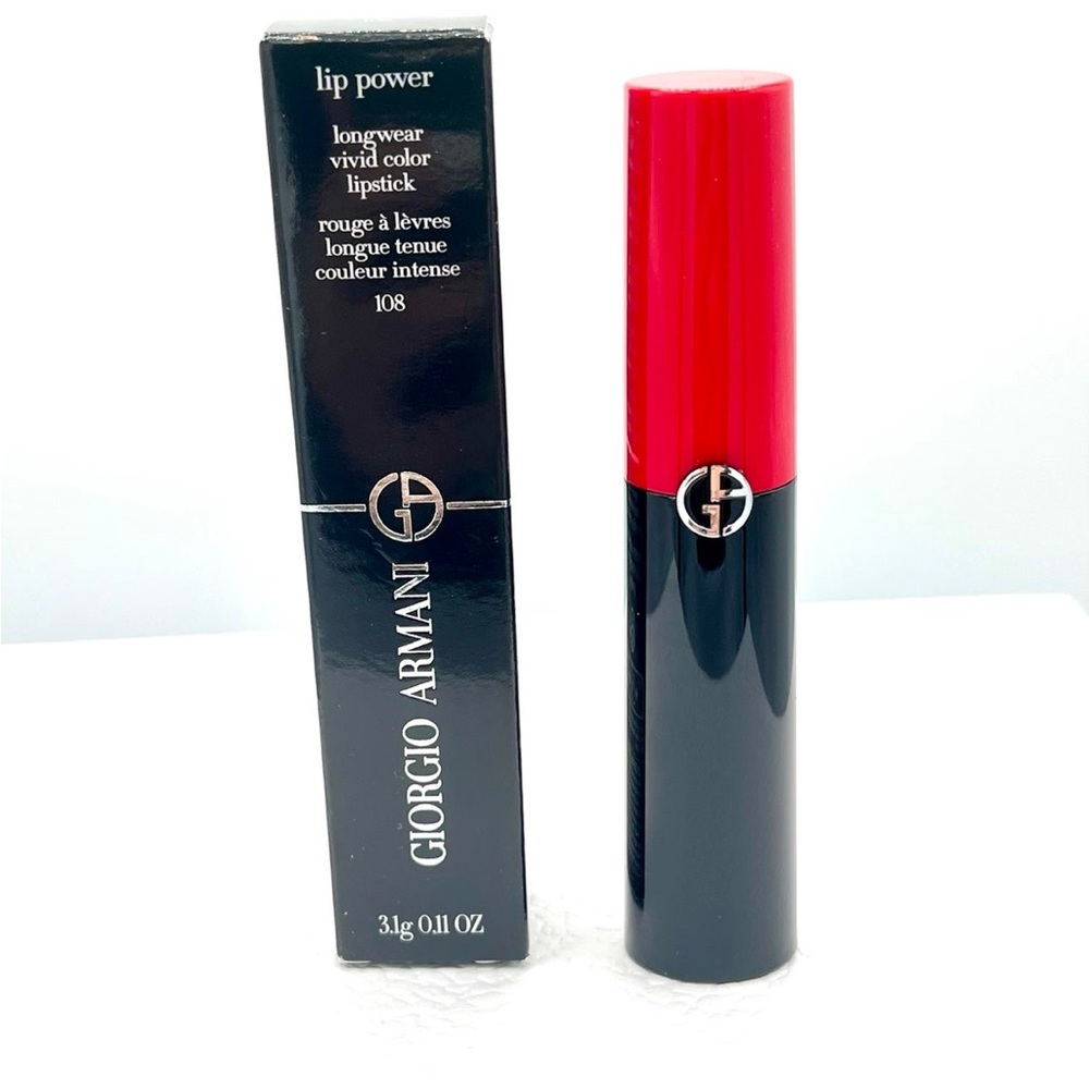 ARMANI BEAUTY Lip Power Long Lasting Satin Lipstick 108 IN LOVE